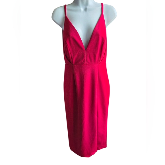 Lulus Dresses & Skirts - Lulus Dark Pink Mini Dress Size S Keyhole Back Stretch